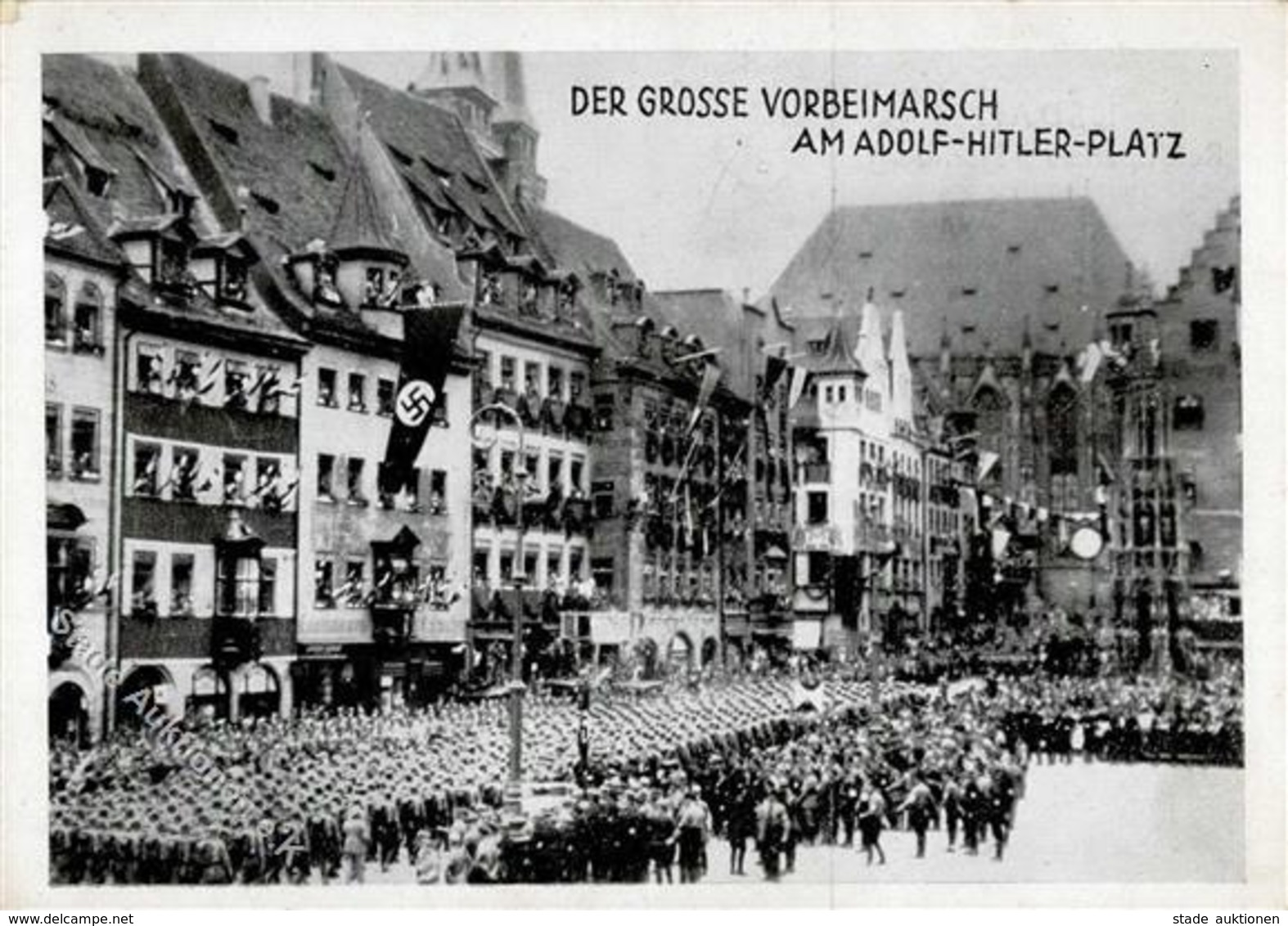 Reichsparteitag Nürnberg (8500) WK II 1933 Der Große Vorbeimarsch Am Adolf Hitler Platz  I-II (Ecke Abgestoßen) - Guerra 1939-45