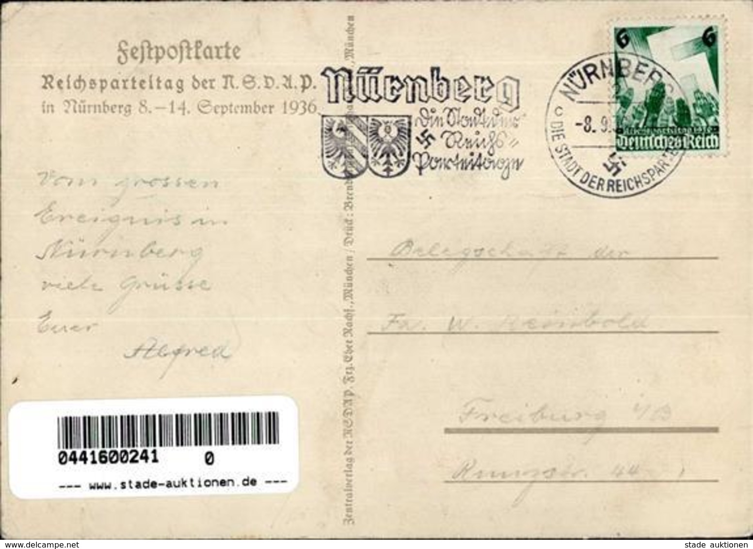 Reichsparteitag Nürnberg (8500) WK II 1936 Sign. Klein, R.  I-II (Eckbug) - Guerra 1939-45