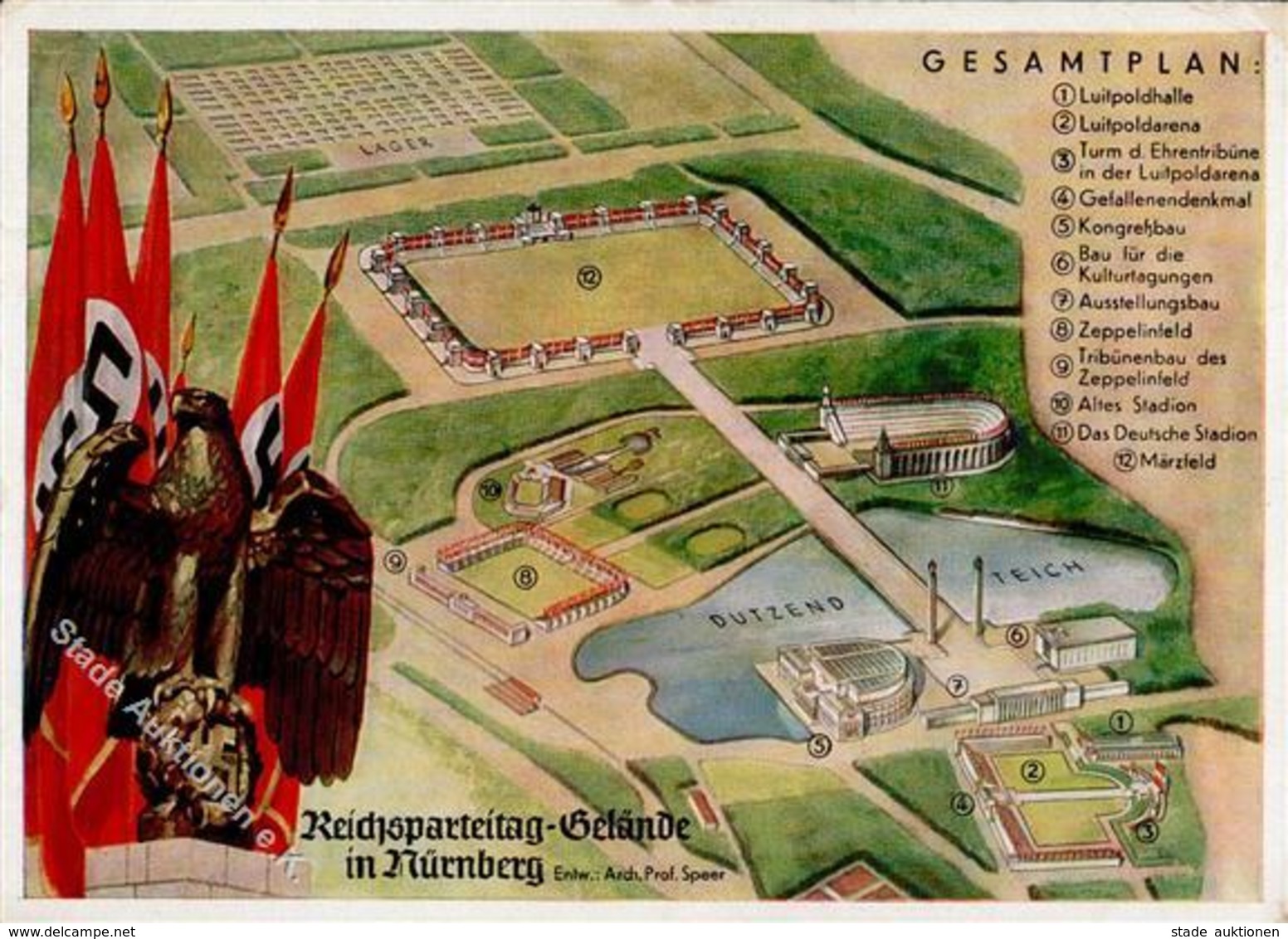 Reichsparteitag Nürnberg (8500) WK II 1938 Gelände Gesamtplan I-II (Stauchung) - Guerra 1939-45