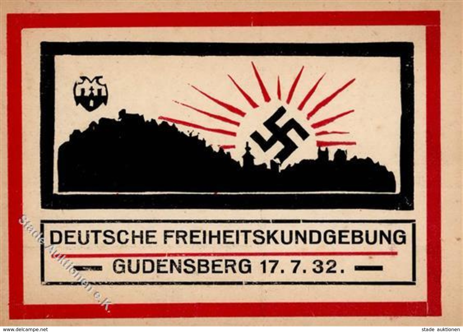 GUDENSBERG WK II - DEUTSCHE FREIHEITSKUNDGEBUNG Gudensberg 17.7.1932! I - Guerra 1939-45