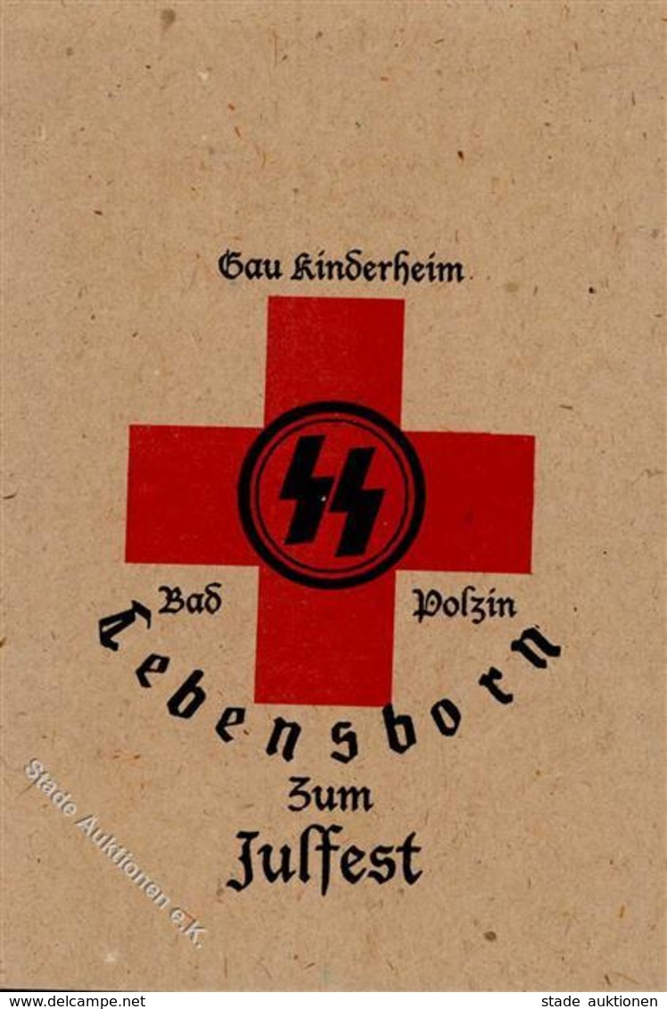 SS Bad Polzin WK II Spendentüte Gau Kinderheim Lebensborn 16,5 X 11 Cm I-II - Guerra 1939-45