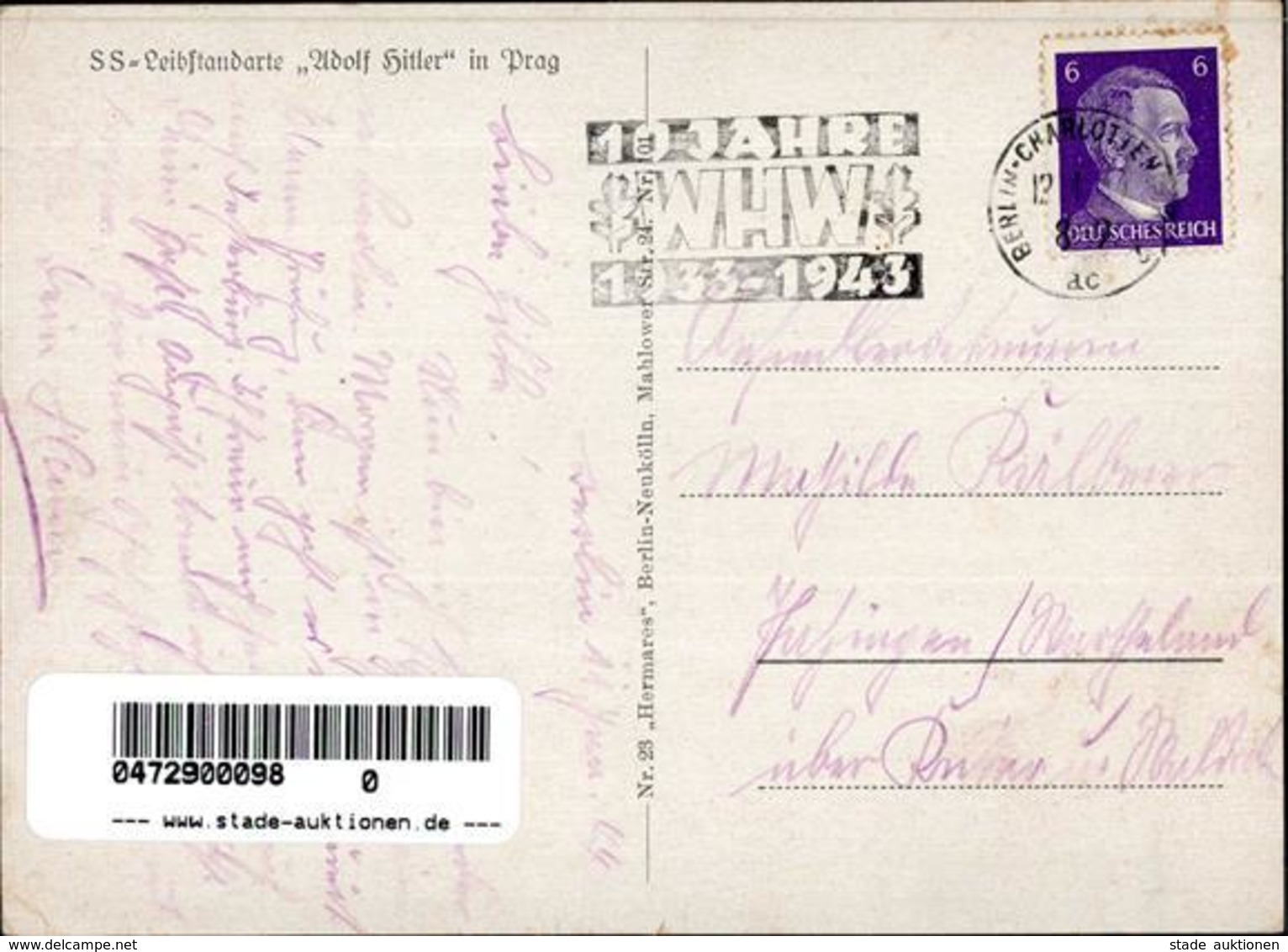 SS Prag  Tschechien WK II Leibstandarte Adolf Hitler  I-II - Guerra 1939-45