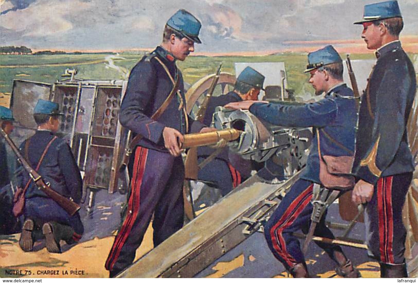 Themes Div - Ref X959- Guerre 1914-18- Illustrateurs - Illustrateur -canons - Canon 75- Carte Bon Etat  - - War 1914-18