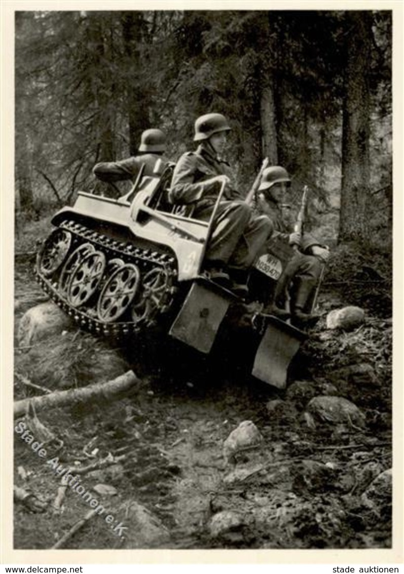 SS WK II Gebirgsdivision Nord In Karelien Kettenkrad Foto AK I-II - Guerra 1939-45