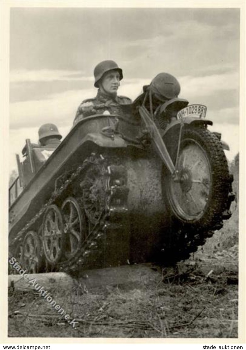 SS WK II Gebirgsdivision Nord In Karelien Kettenkrad Foto AK I-II - Guerra 1939-45