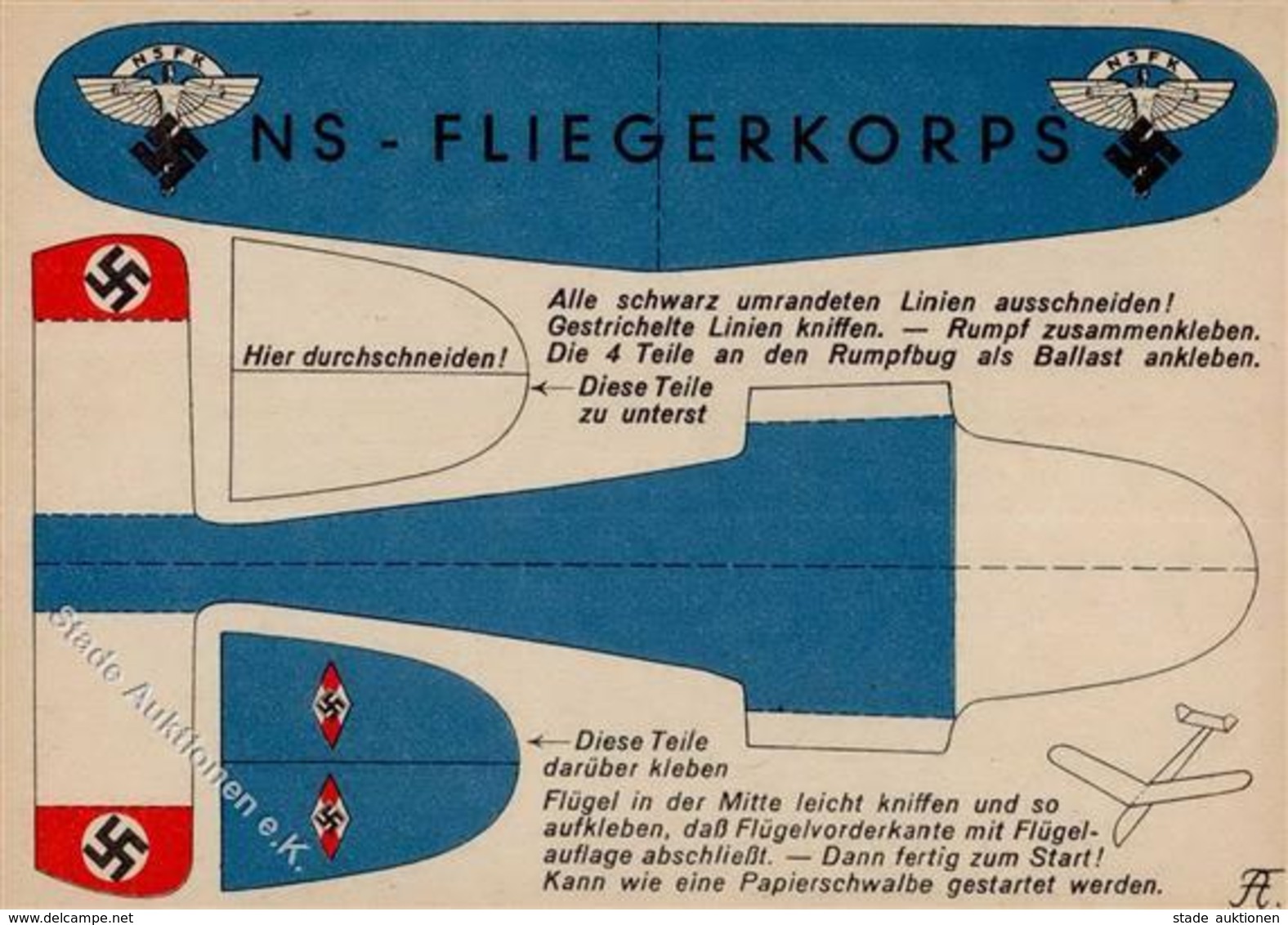 FLIEGER-HJ WK II - NS-FLIEGERKORPS - NSFK-STURM-Prop-Ak In BLAU I - Guerra 1939-45