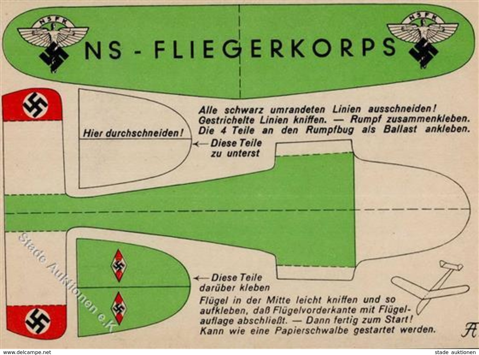 FLIEGER-HJ WK II - NS-FLIEGERKORPS - NSFK-STURM-Prop-Ak In GRÜN I - Guerra 1939-45