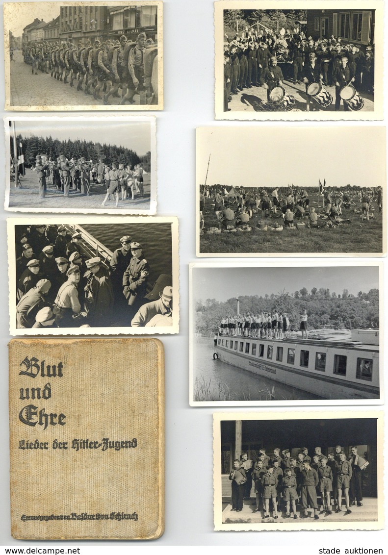 WK II HJ Lot Mit Circa 100 Fotos 1 HJ Befehl 1 Buch Schar 6 Und 2 Liederhefte II - Guerra 1939-45