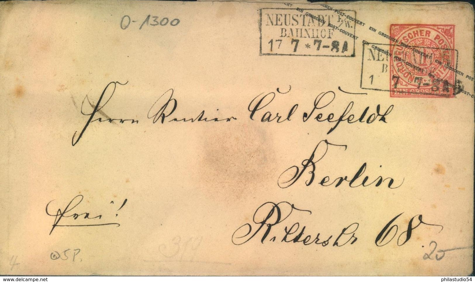 NEUSTADT E./W. BAHNHOF Auf 1 Gr. Ganzsachenumschlag - Postal  Stationery