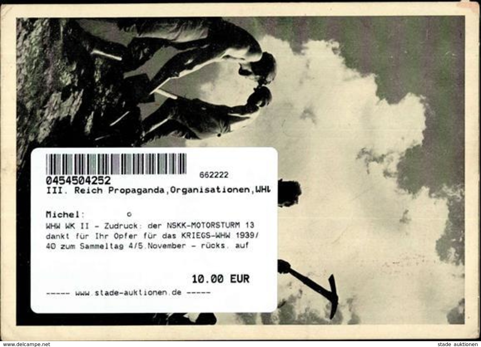 WHW WK II - Zudruck: Der NSKK-MOTORSTURM 13 Dankt Für Ihr Opfer Für Das KRIEGS-WHW 1939/40 Zum Sammeltag 4/5.November -  - Guerra 1939-45