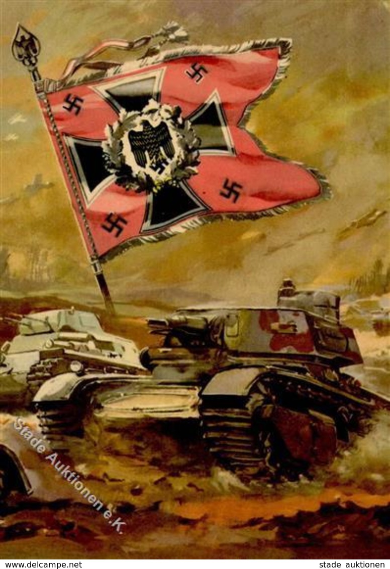 Panzer (WK II) WK II Sign. Mundorff, Viktor  Künstlerkarte I-II Réservoir - Guerra 1939-45