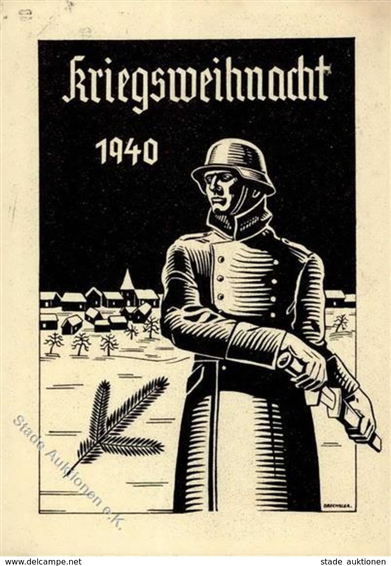 Weihnacht Im Feld WK II Sign. Drechsler Künstlerkarte I-II - Guerra 1939-45