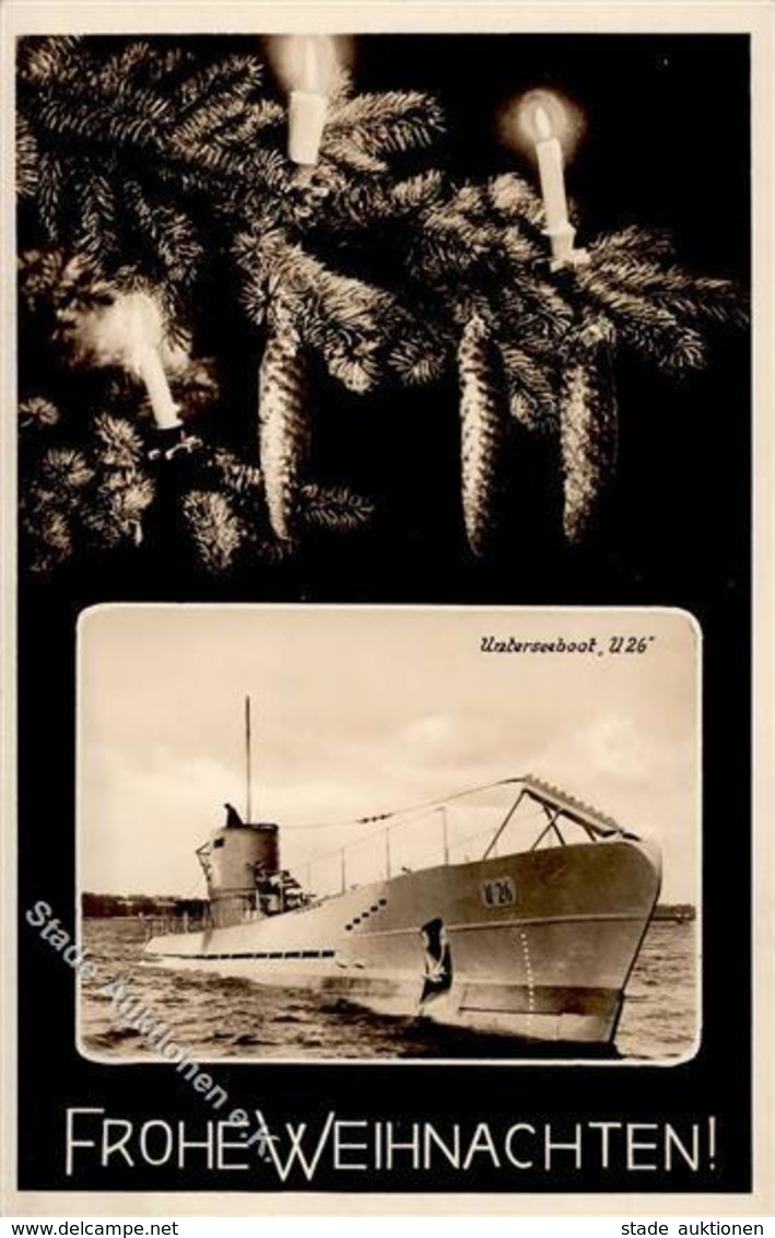 Weihnacht Im Feld WK II WK II U-Boot U 26 Foto AK I-II - Guerra 1939-45