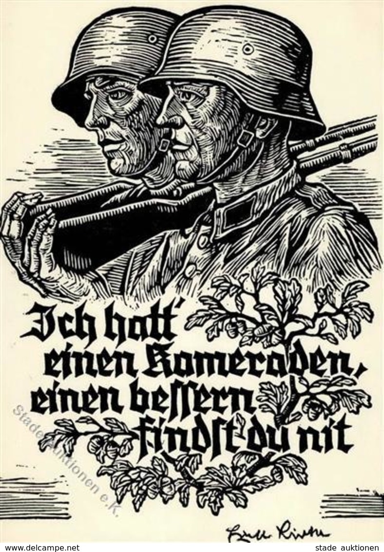 MILITÄR - Ich Hatte Einen  Kameraden, Einen Besseren Findest Du Nit Sign. Künstlerkarte I - Weltkrieg 1939-45