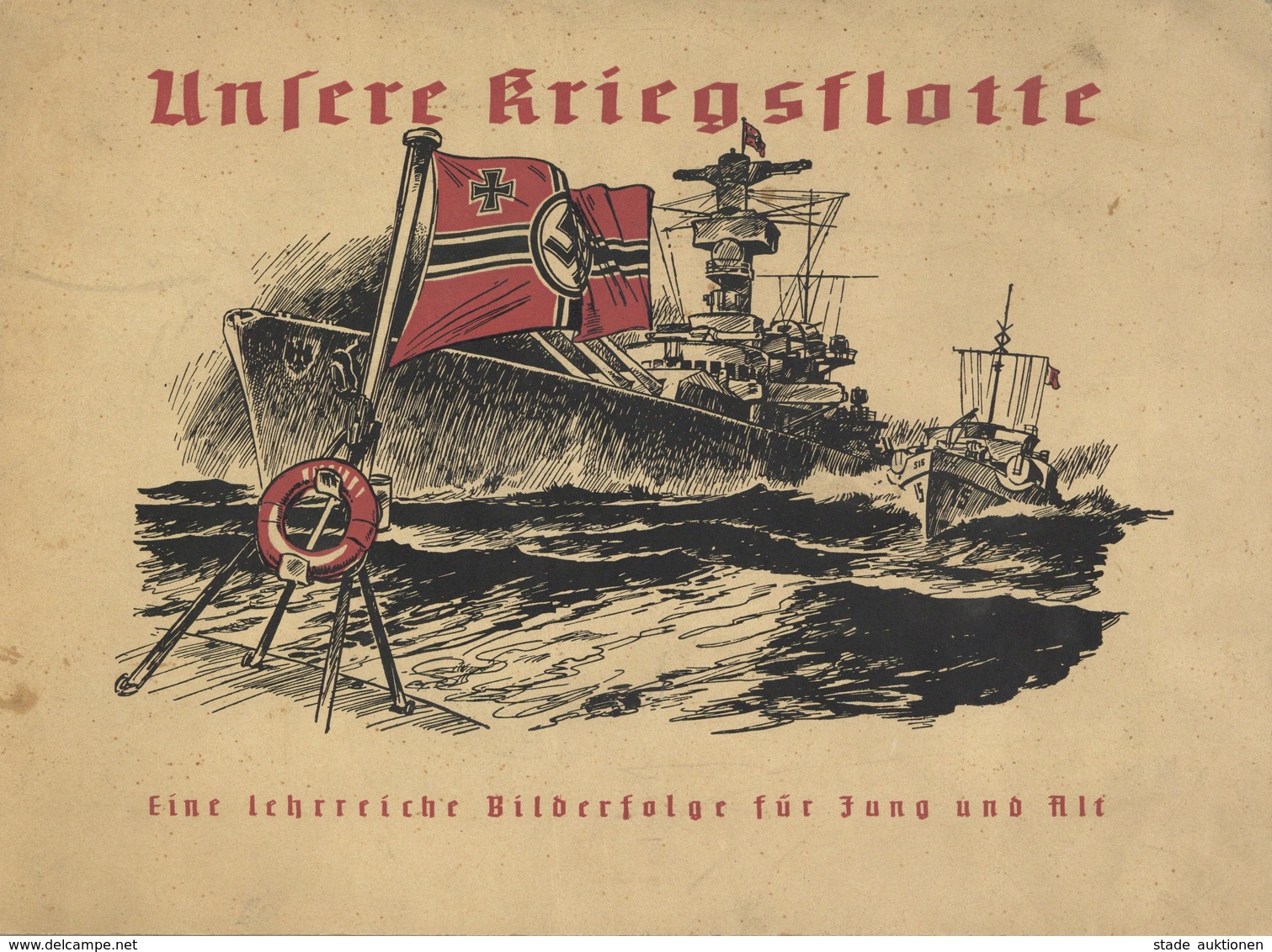 Sammelbild-Album Unsere Kriegsflotte Hrsg. Heidelberger Neuesten Nachrichten Kompl. II (fleckig) - Weltkrieg 1939-45