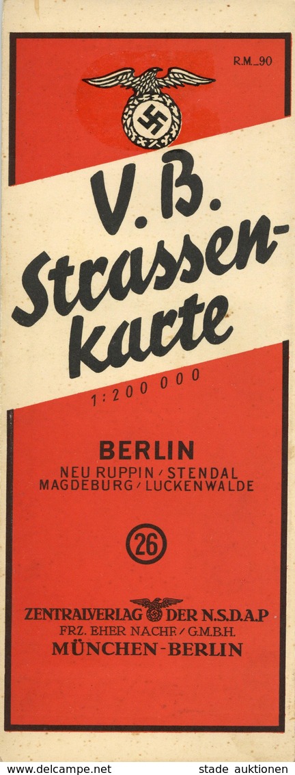 WK II V. B. Straßenkarte Berlin Neu Ruppin Stendal Magdeburg Luckenwalde Zentralverlag Der NSDAP Franz Eher Nachf. II - Guerra 1939-45