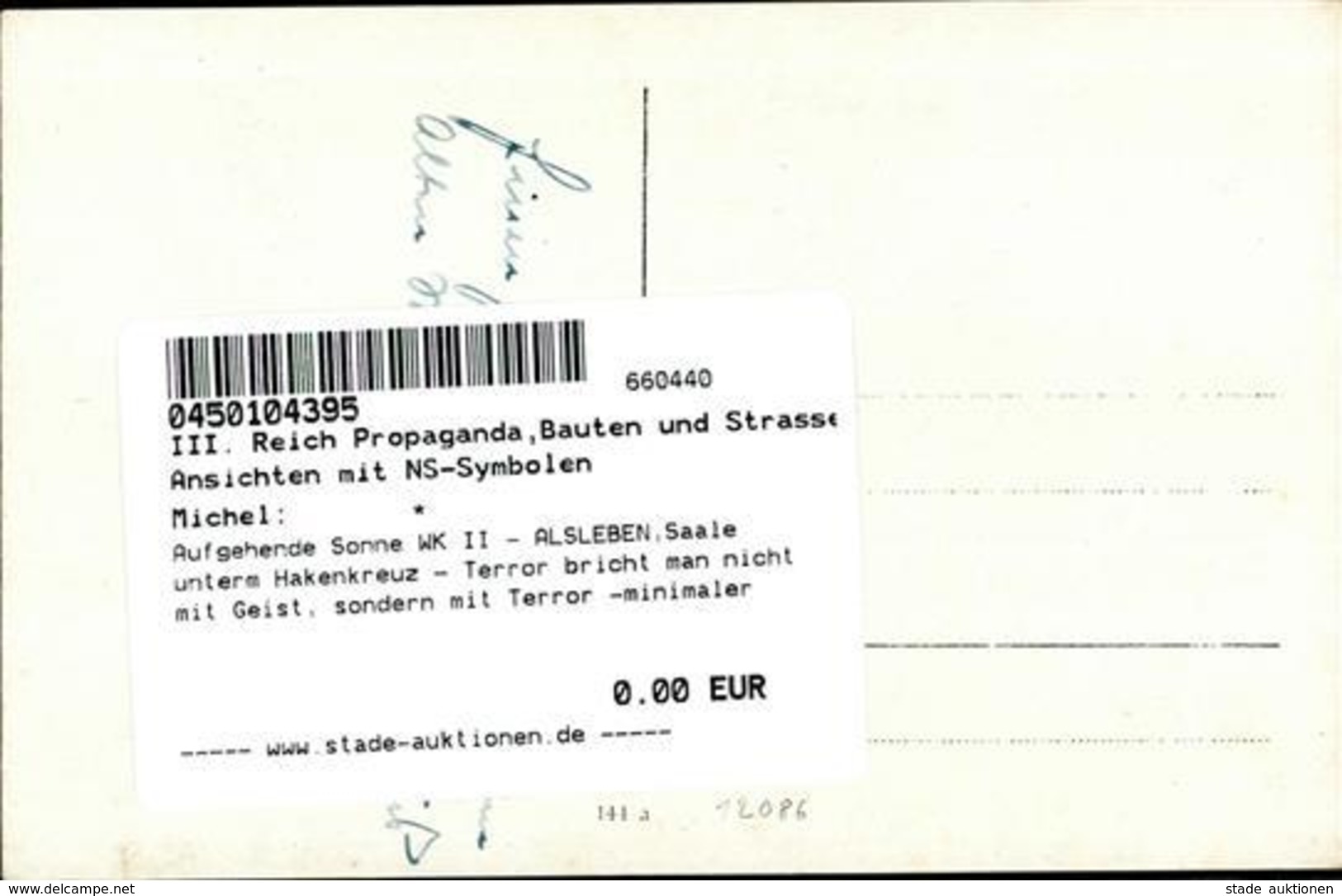 Aufgehende Sonne WK II - ALSLEBEN,Saale Unterm Hakenkreuz - Terror Bricht Man Nicht Mit Geist, Sondern Mit Terror -minim - Weltkrieg 1939-45