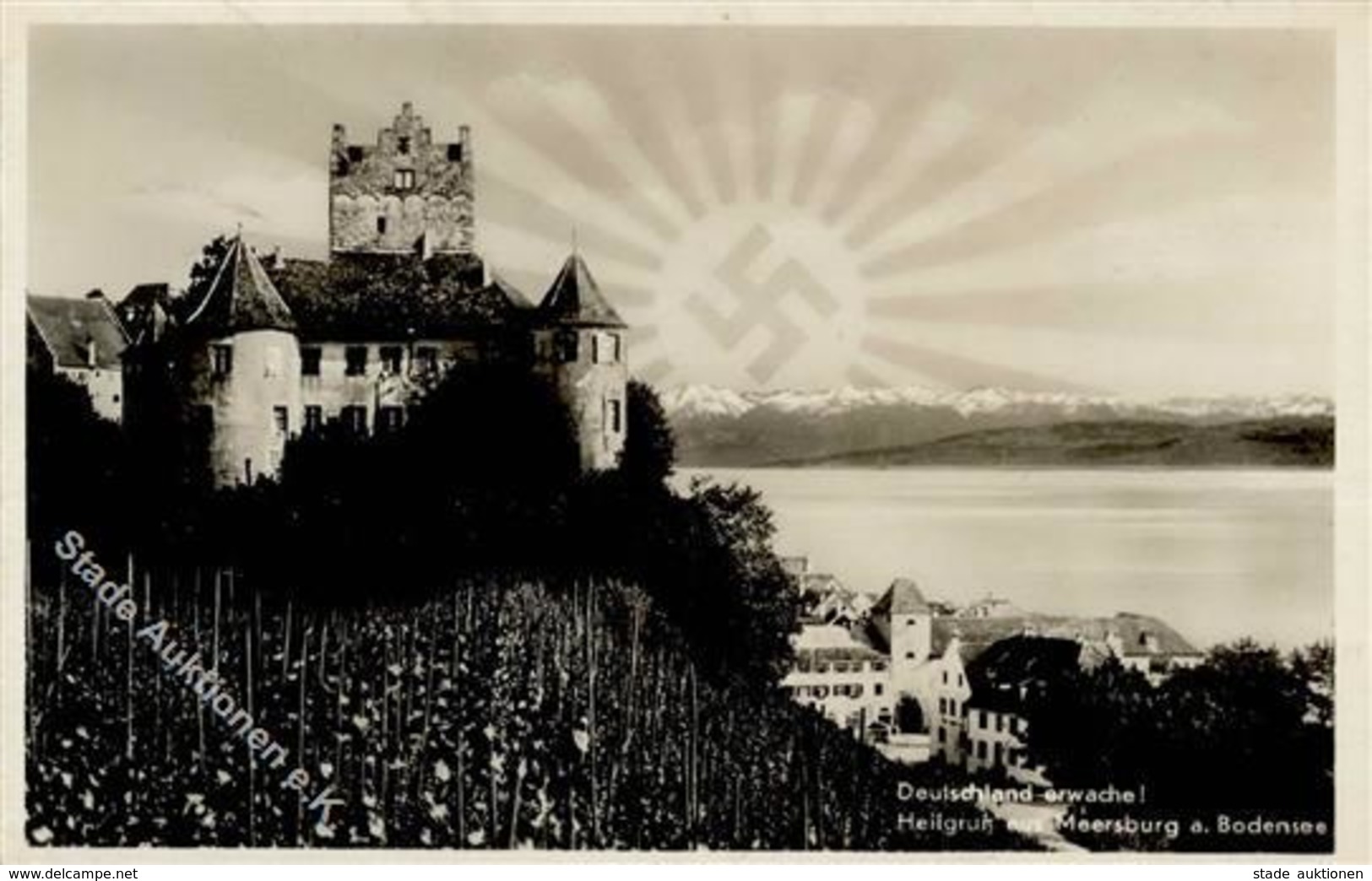 Aufgehende Sonne WK II - Deutschland Erwache! Heilgruß Aus MERSEBURG,Bodensee I - Guerra 1939-45