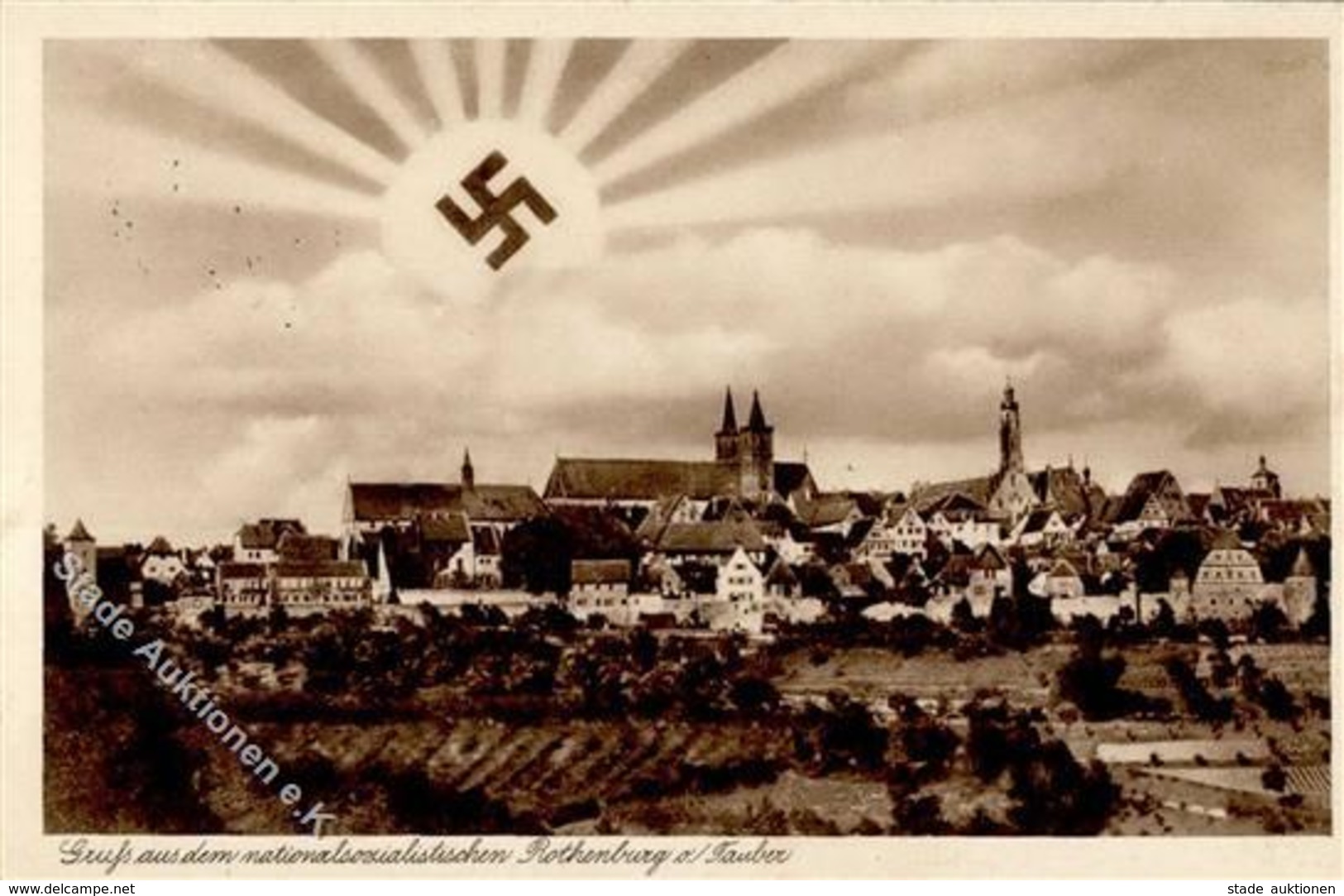 Aufgehende Sonne WK II - Gruß Aus D. Nationalsozialistischen ROTHENBURG,Tauber 1932 I - Weltkrieg 1939-45