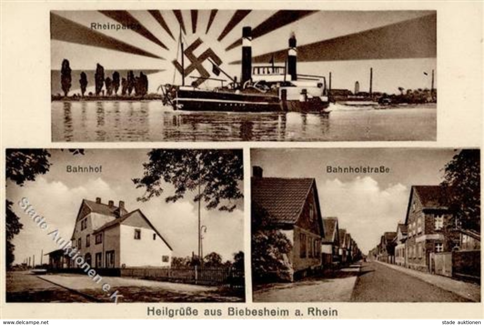 Aufgehende Sonne WK II - Heilgrüße Aus BIEBESHEIM,Rhein I - Guerra 1939-45