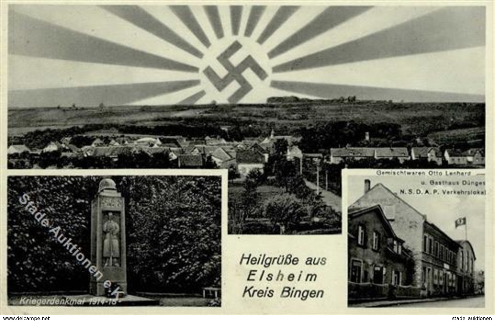 Aufgehende Sonne WK II - Heilgrüße Aus ELSHEIM,Kr.Bingen - NSDAP-Lokal I - Guerra 1939-45