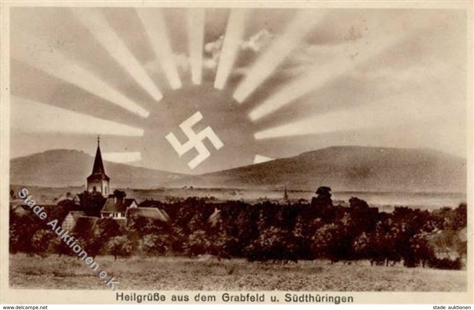 Aufgehende Sonne WK II - Heilgrüße Aus GRABFELD Und Südthüringen - NSDAP Rothausen 1932 I - Weltkrieg 1939-45
