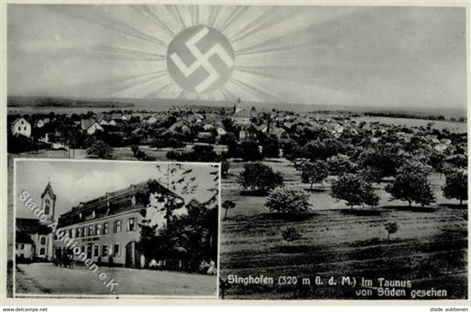 Aufgehende Sonne WK II - SINGHOFEN,Taunus - Gasthof Zum Goldenen Brunnen I - Guerra 1939-45