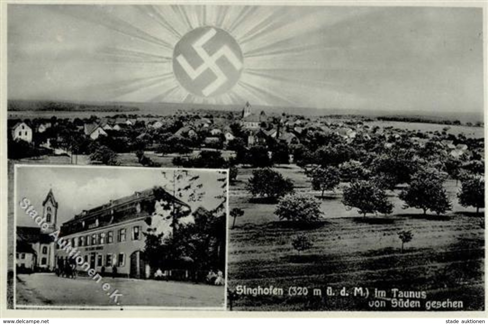 Aufgehende Sonne WK II - SINGHOFEN,Taunus - Gasthof Zum Goldenen Brunnen I - Weltkrieg 1939-45