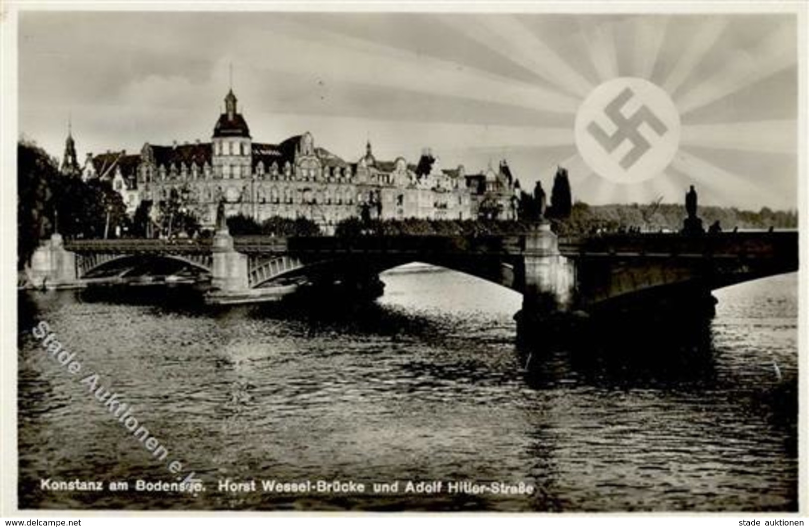 Aufgehende Sonne WK II Konstanz (7750) WK II Horst Wessel Brücke Foto AK I-II - Weltkrieg 1939-45