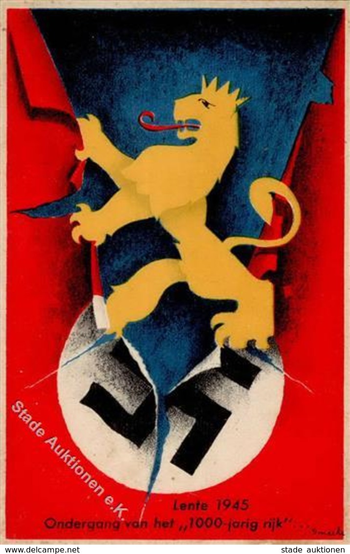 Antipropaganda WK II Untergang Vom 1000 Jährg. Reich WK II Künstlerkarte I-II - Guerra 1939-45