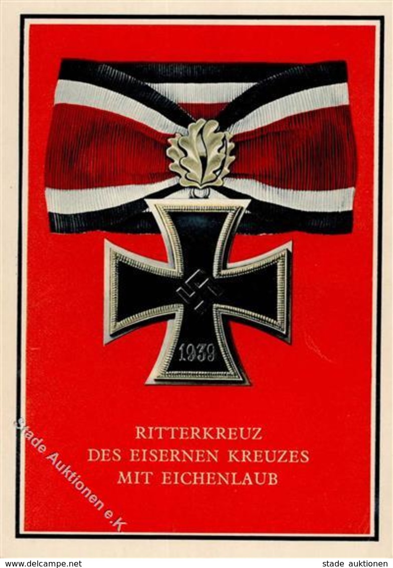 Orden WK II Ritterkreuz Des Eisernen Kreuzes Mit Eichenlaub Ansichtskarte  I-II - Guerra 1939-45