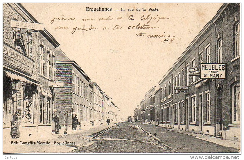 Belgique ERQUELINNES  La Rue De La Poste - Erquelinnes