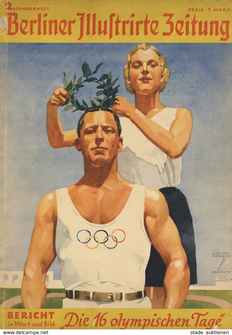 Buch WK II Berliner Illustrierte Zeitung 2. Sonderheft Die 16 Olympischen Tage Titelbild Sign. Hohlwein, Ludwig Verlag U - Guerra 1939-45