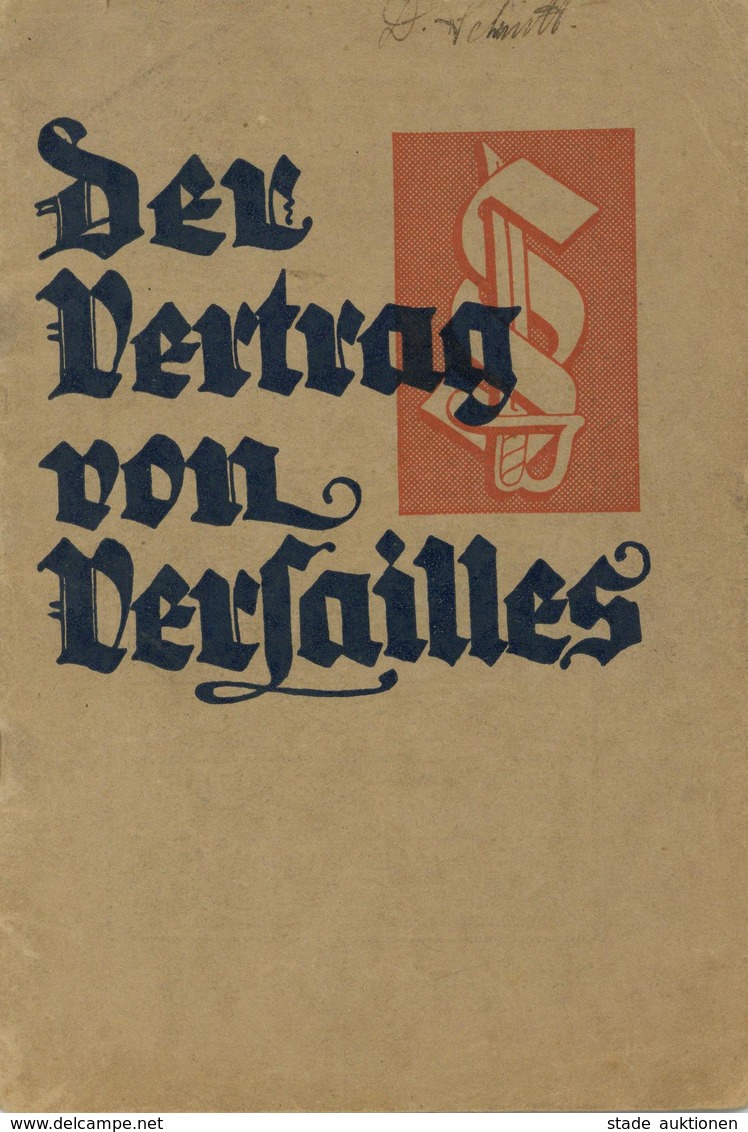 Buch WK II Der Vertrag Von Versailles Draeger, Hans Dr. 1933 Verlag Heinrich Beenken 48 Seiten Div. Skizzen II - Weltkrieg 1939-45