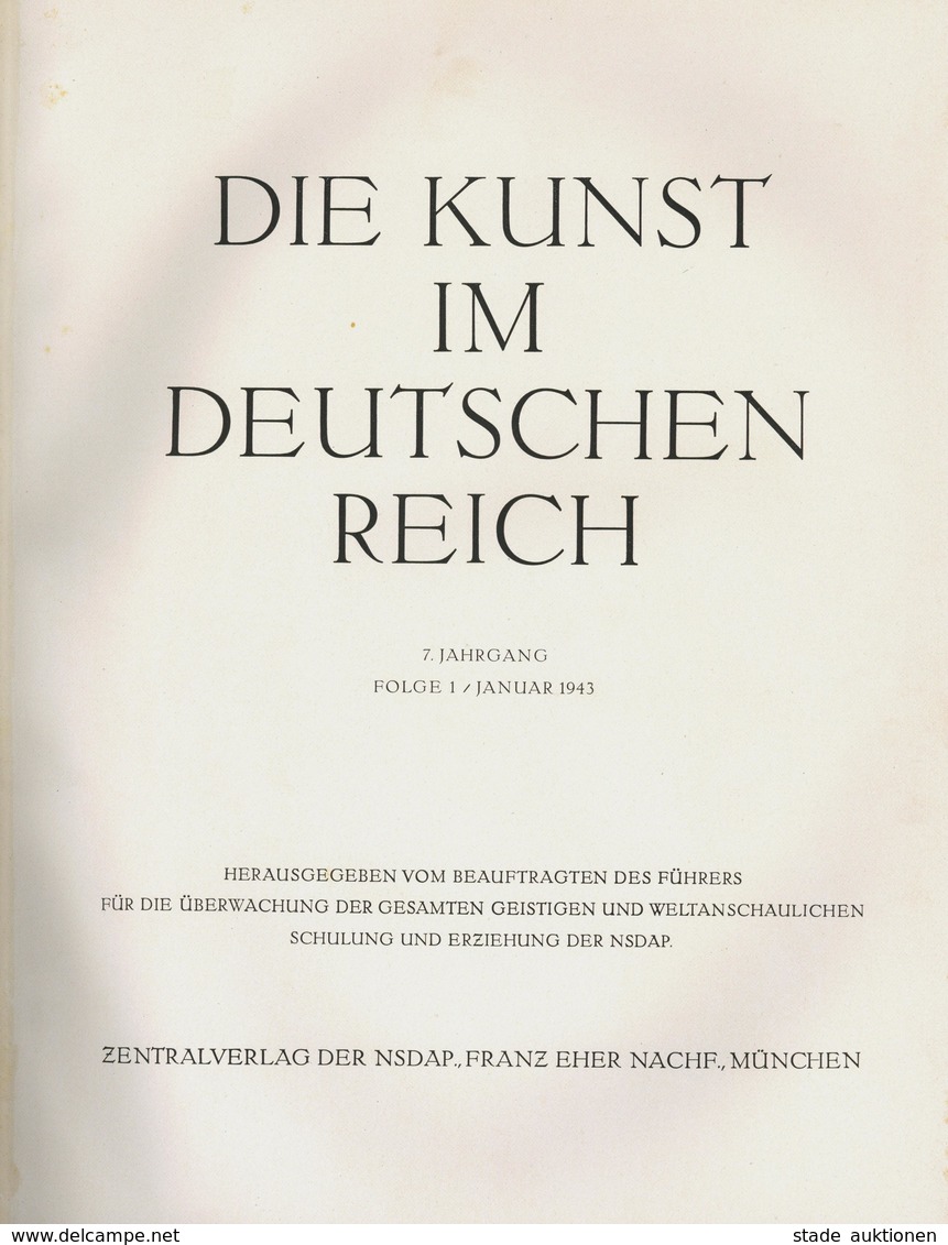 Buch WK II Die Kunst Im Deutschen Reich 7. Jahrgang Folge 1 Januar 1943 Zentralverlag Der NSDAP Franz Eher Nachf. Sehr V - Weltkrieg 1939-45