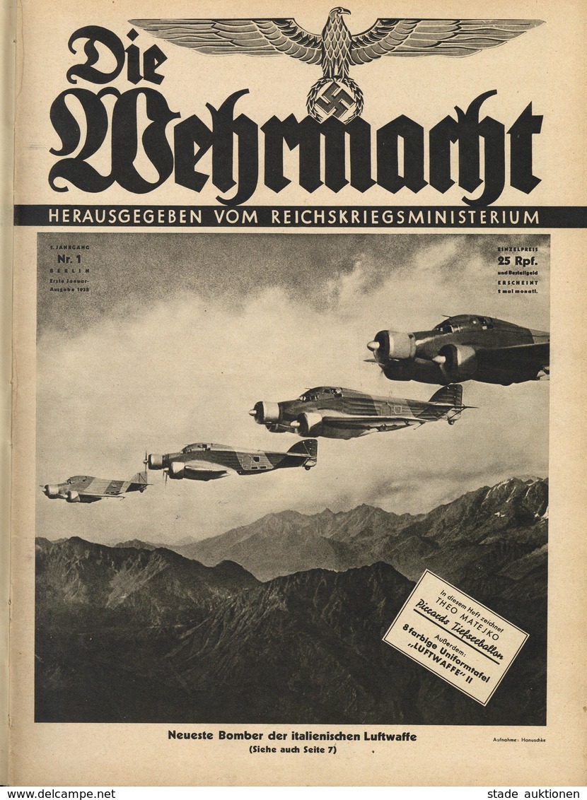 Buch WK II Die Wehrmacht 1938 2. Jahrgang Nr. 1 Bis 12 Gebunden Sehr Viele Abbildungen II - Guerra 1939-45