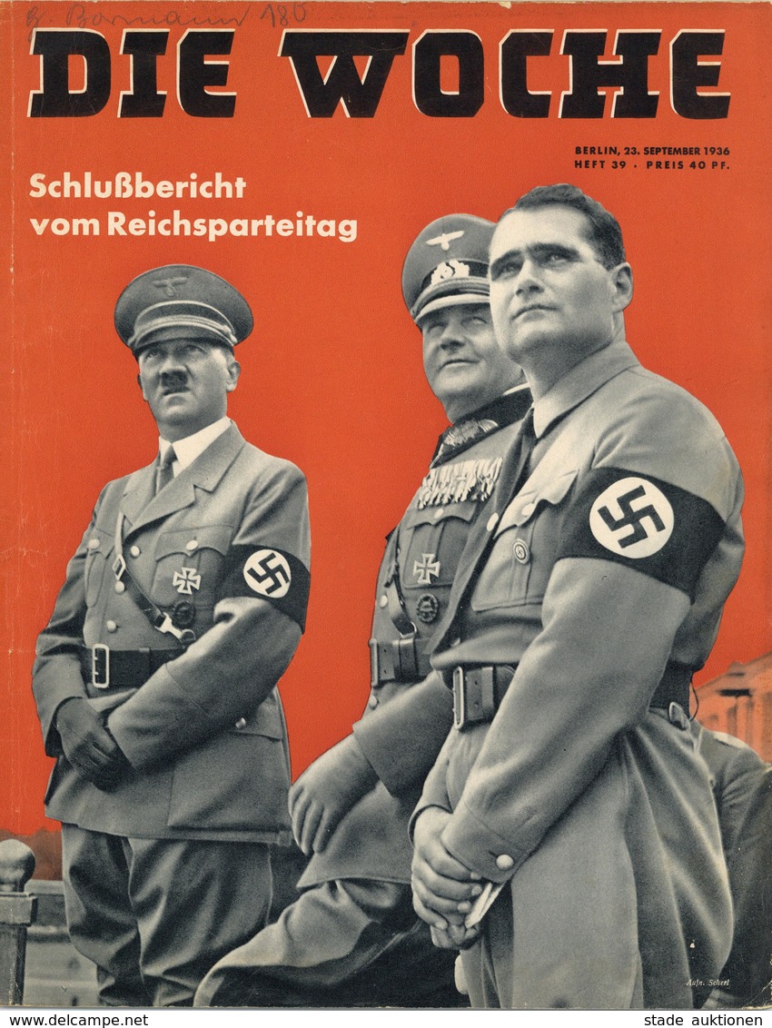 Buch WK II Die Woche Schlußbericht Vom Reichsparteitag 1936 Verlag Scherl 40 Seiten Viele Abbildungen II - Guerra 1939-45