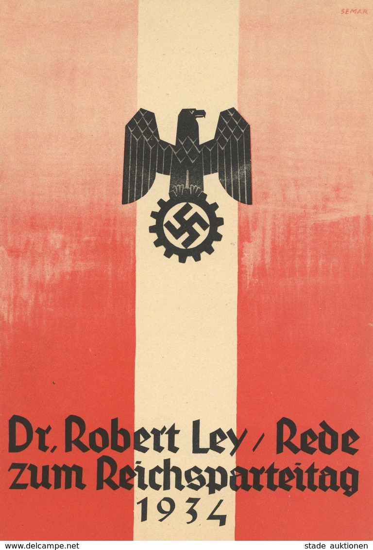 Buch WK II Dr. Robert Ley Rede Zum Reichsparteitag 1934 14 Seiten II - Weltkrieg 1939-45