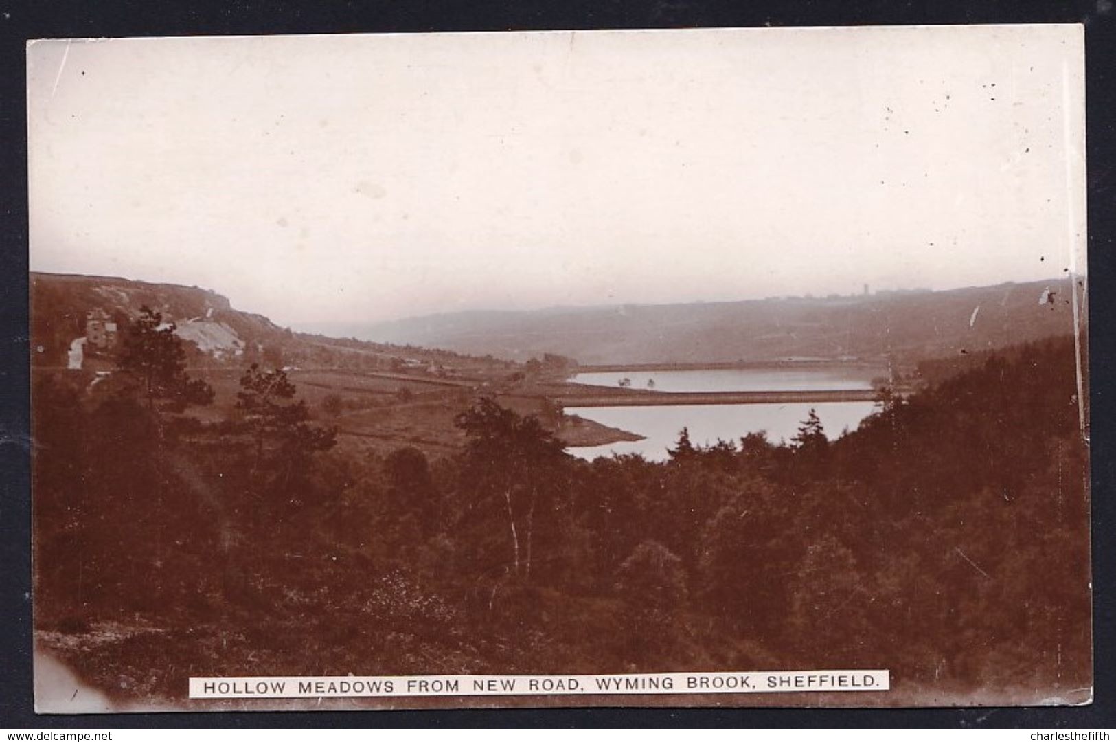 VINTAGE OLD PHOTO CARD ** HOLLOW MEADOWS FROM NEW ROAD - WYMING BROOK - SHEFFIELD ** - Sheffield