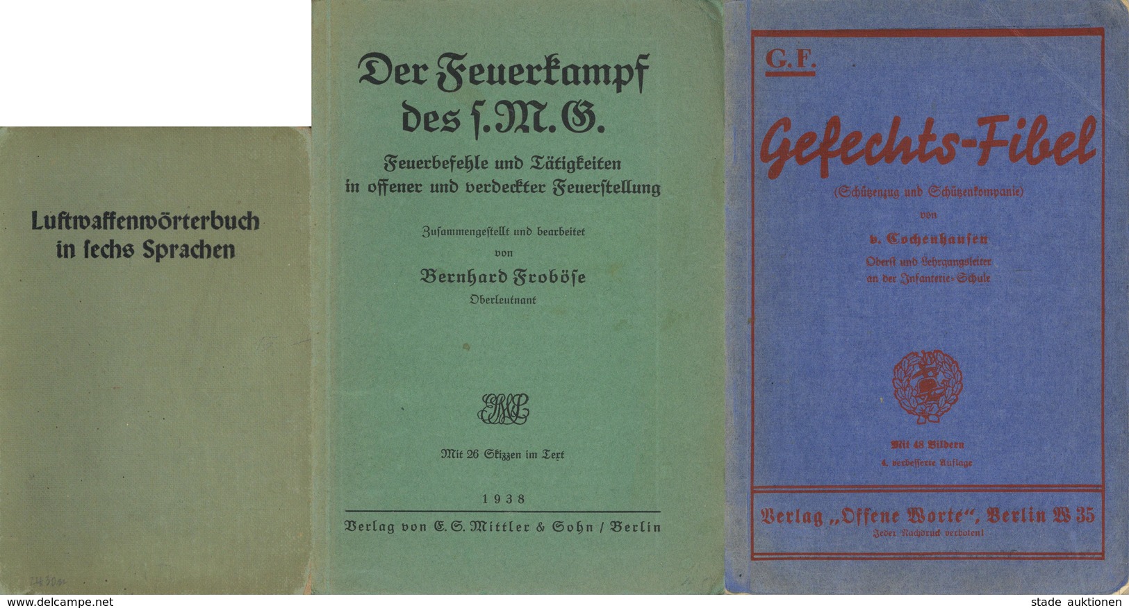 Buch WK II Lot Mit 3 Lehrbüchern 1x Gefechtsfibel, 1x Der Feuerkampf Und 1x Luftwaffenwörterbuch In Sechs Sprachen II (t - Weltkrieg 1939-45