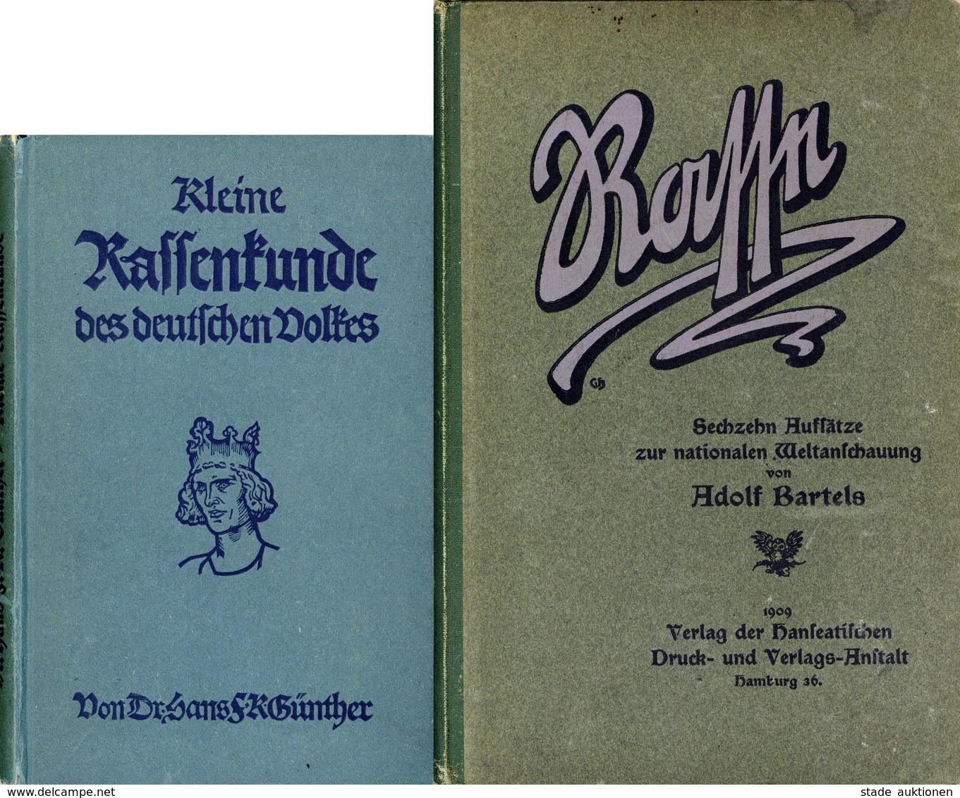 Buch WK II Lot Mit 4 Büchern Rassenkunde Unterschiedliche Erhaltung II (Gebrauchsspuren, Flecken, Risse) - Guerra 1939-45