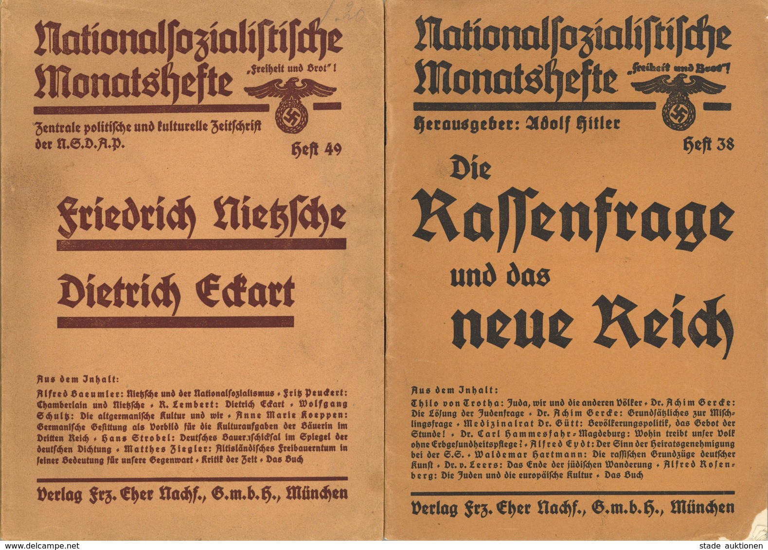 Buch WK II Lot Mit 4 Heften Nationalsozialistische Monatshefte 1933/34 Zentralverlag Der NSDAP Franz Eher Nachf. II (Geb - Weltkrieg 1939-45