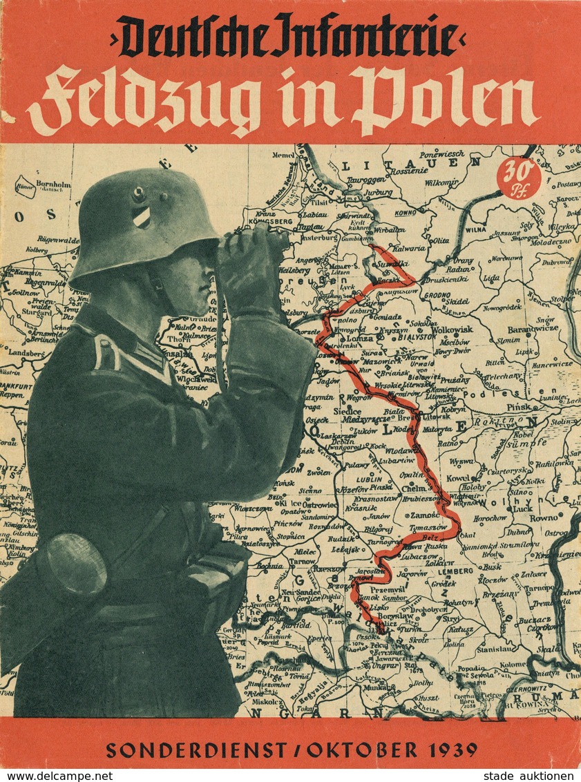 Buch WK II Zeitschrift Deutsche Infanterie Feldzug In Polen Sonderdienst Oktober 1939 Deutscher Verlag 48 Seiten Sehr Vi - Weltkrieg 1939-45