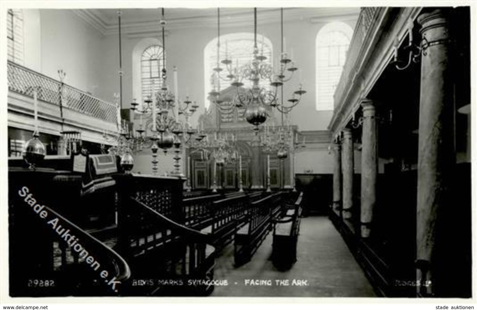 Synagoge Bevis Marks London Großbritannien Innenansicht Foto-Karte I- Synagogue - Giudaismo