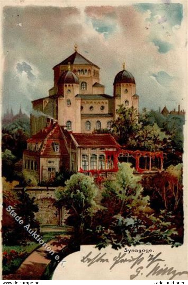 Synagoge Künstler-Karte 1901 I-II (RS Abschürfung) Synagogue - Judaika