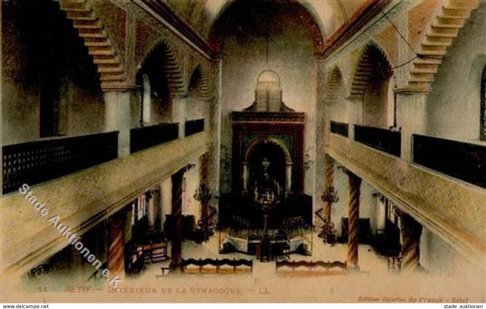 Synagoge Setif Innenansicht I-II (kleiner Einriss) Synagogue - Judaika