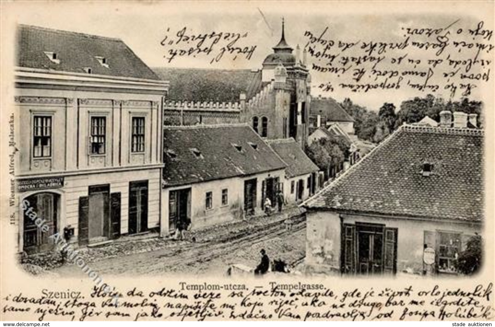 Synagoge SZENICZ,Slovakei - Tempelgasse Mit Synagoge I-II Ecken Gestoßen! Synagogue - Judaika