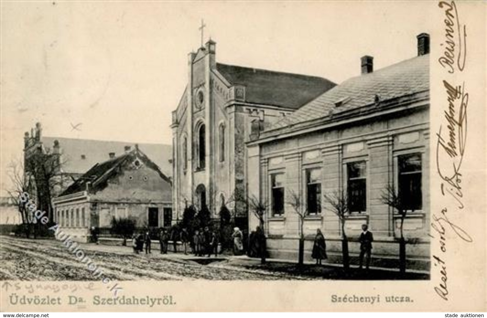 Synagoge Szerdahely Ungarn Ansichtskarte I-II (Marke Entfernt) Synagogue - Judaika