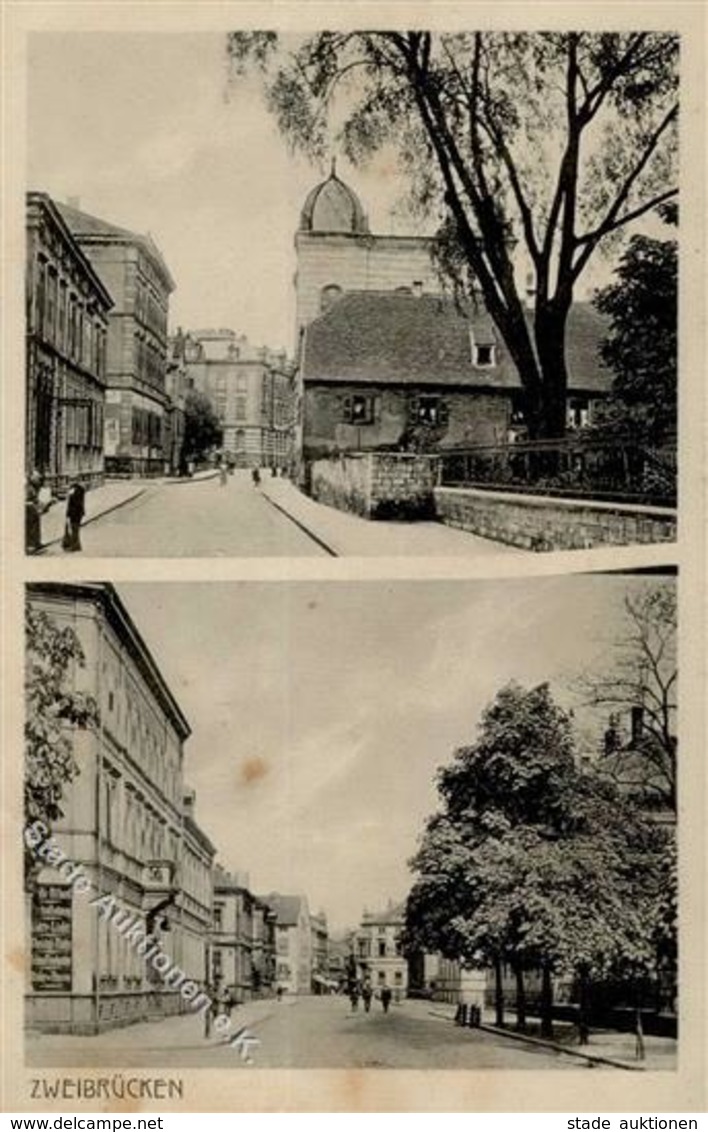 Synagoge ZWEIBRÜCKEN - Straße Mit Synagoge I-II Synagogue - Judaika