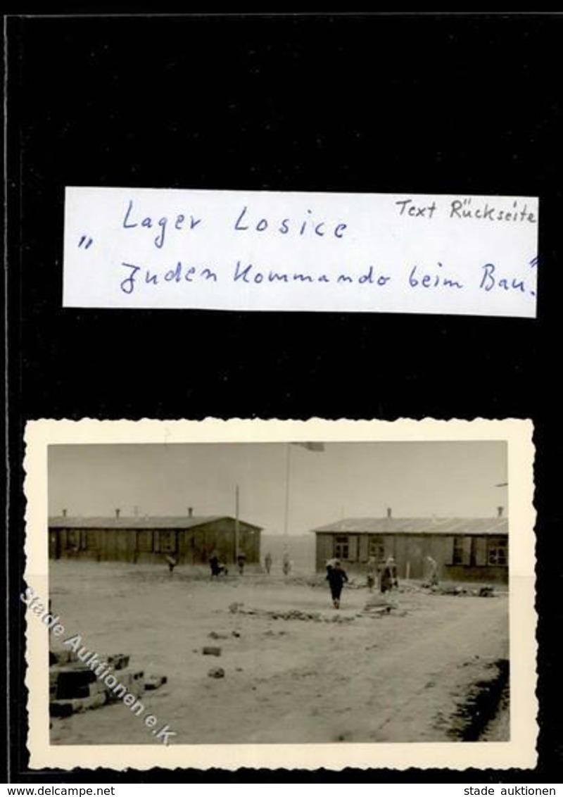 Judaika - Foto (9,5 X 6,5cm), Rücks. Hdschftl: LAGER LOSICE - JUDENKOMMANDO Beim BAU I Judaisme - Judaika